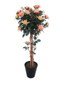 Искусственная кустовая роза 121 см Высота 121 см., листьев 411 шт., цветов 22 шт., в транспортировочном кашпо