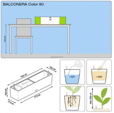 Кашпо Cubico Color (Кубико Колор) 30 Белое все-в-одном - Кашпо Cubico Color (Кубико Колор) 30 Белое все-в-одном