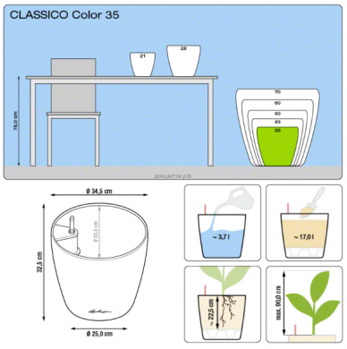 Кашпо Classico Color (Классико Колор) 35 Мускатное все-в-одном - Кашпо Classico Color (Классико Колор) 35 Мускатное все-в-одном