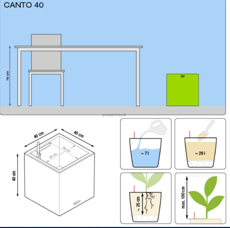 Кашпо CANTO COLOR (Канто Колор)40 куб. Серый