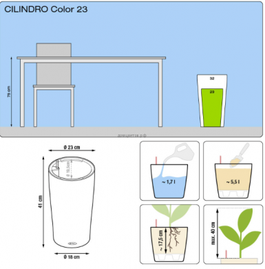 Кашпо CILINDRO COLOR (Цилиндро Колор) 23 бел. - Кашпо CILINDRO COLOR (Цилиндро Колор) 23 бел.