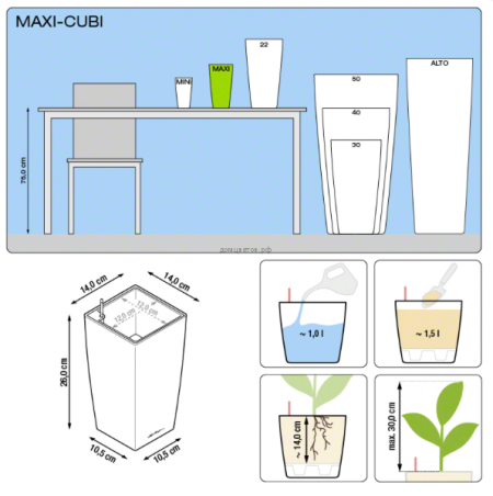 Кашпо MAXI CUBI (Макси-Куби) 14*14*26 см Красн.