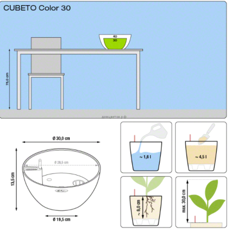 Кашпо CUBETO COLOR (Кубето Колор) 30 бежевый