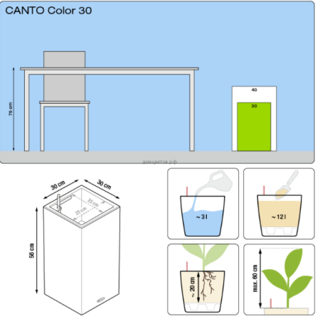 Кашпо CANTO COLOR (Канто Колор) 30 колон. Серый