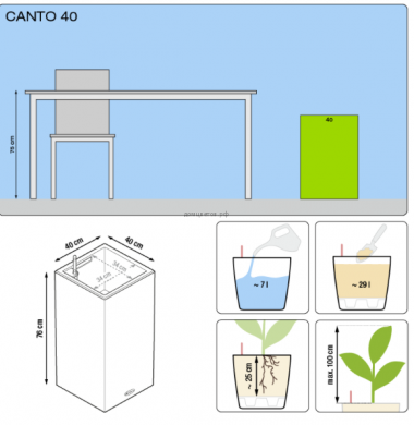 Кашпо CANTO COLOR (Канто Колор) 40 колон. Графит - Кашпо CANTO COLOR (Канто Колор) 40 колон. Графит