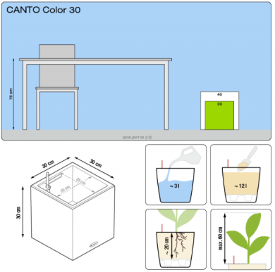 Кашпо CANTO COLOR (Канто Колор) 30 куб. Серый - Кашпо CANTO COLOR (Канто Колор) 30 куб. Серый