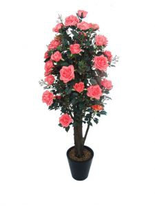Искусственный кустовая роза 151 см Высота 151 см., листьев 780 шт., цветов 40 шт., в транспортировочном кашпо