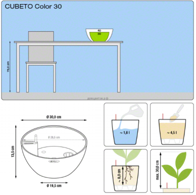 Кашпо CUBETO COLOR (Кубето Колор) 30 черный - Кашпо CUBETO COLOR (Кубето Колор) 30 черный