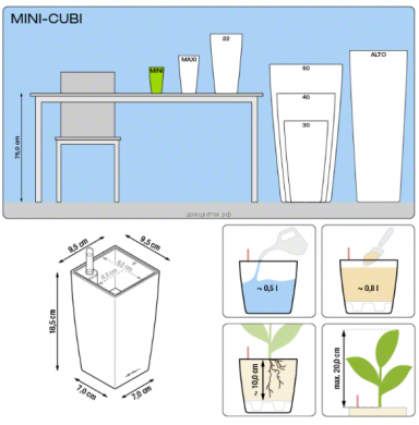 Кашпо MINI CUBI (Мини-Куби) 9*9*18 см Серо-коричневое - Кашпо MINI CUBI (Мини-Куби) 9*9*18 см Серо-коричневое