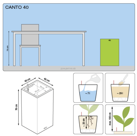 Кашпо Canto (Канто) 40 колон. Антрацит
