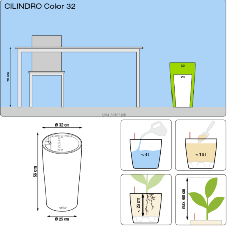 Кашпо CILINDRO COLOR (Цилиндро Колор) 32 терракотовый
