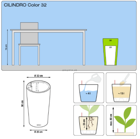 Кашпо CILINDRO COLOR (Цилиндро Колор) 32 сер